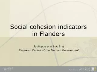 Social cohesion indicators in Flanders