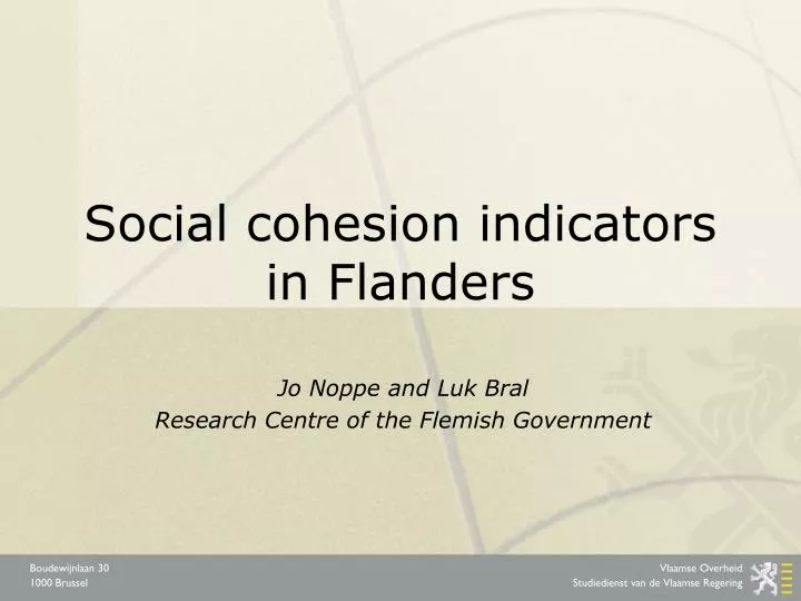 social cohesion indicators in flanders