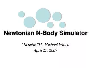Newtonian N-Body Simulator