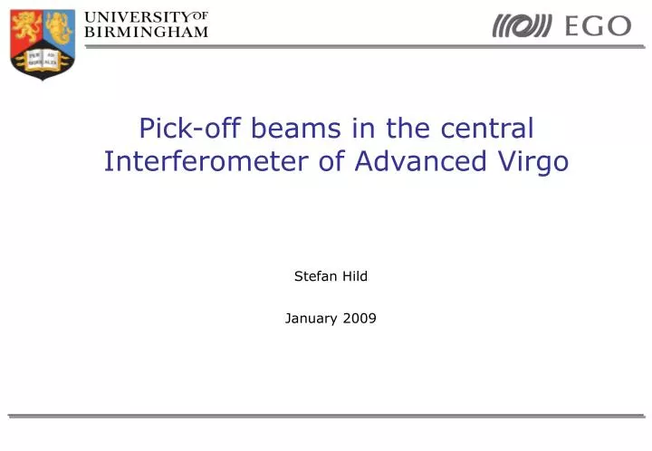 pick off beams in the central interferometer of advanced virgo