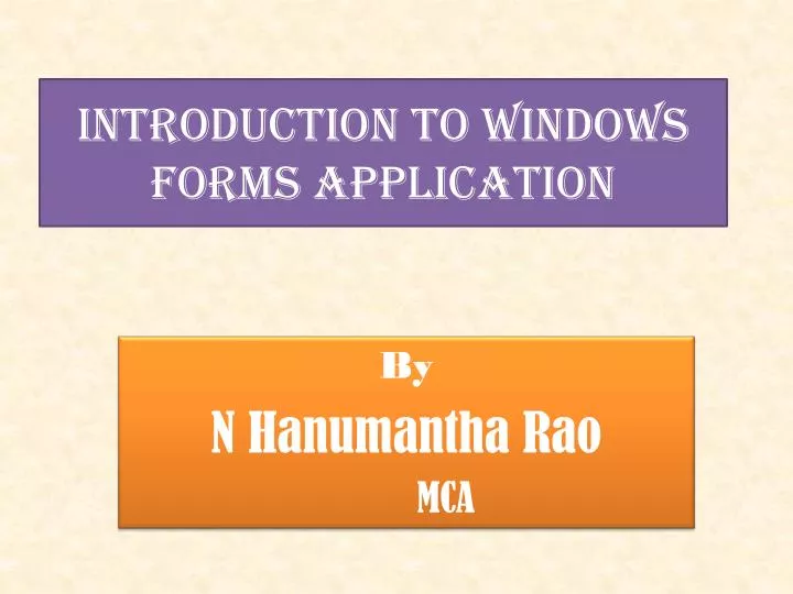 introduction to windows forms application