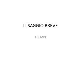 il saggio breve