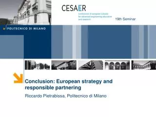 Conclusion: European strategy and responsible partnering
