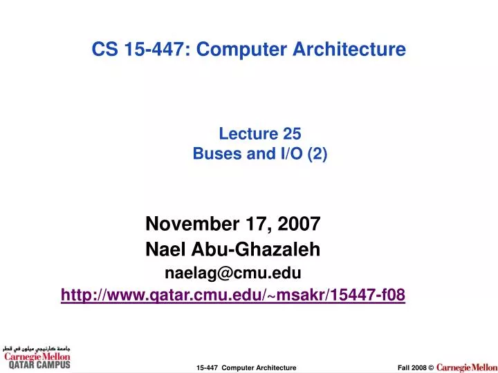 lecture 25 buses and i o 2