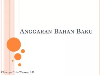 anggaran bahan baku