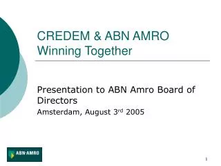 CREDEM &amp; ABN AMRO Winning Together