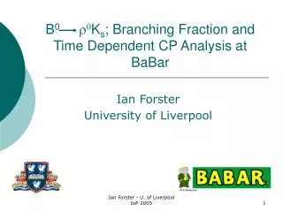 B 0 r 0 K s ; Branching Fraction and Time Dependent CP Analysis at BaBar