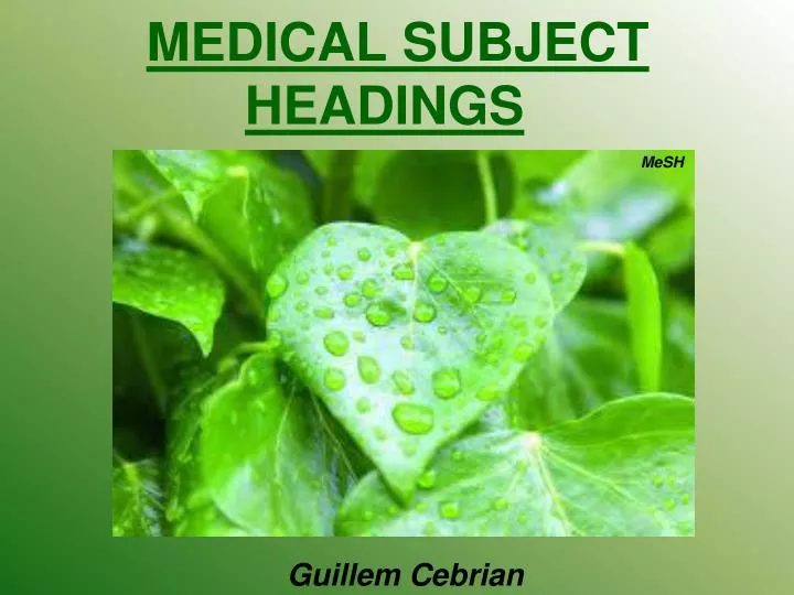 medical subject headings