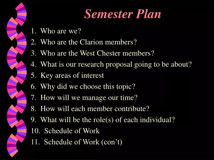semester plan