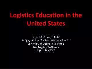 Logistics Education in the United States