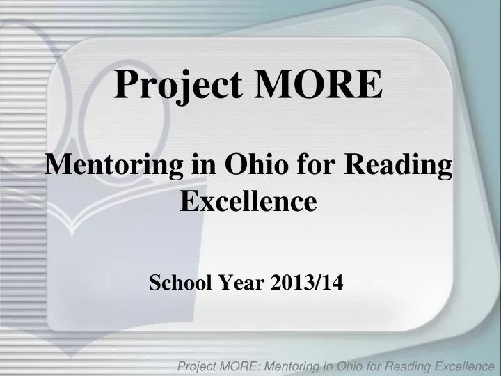 project more mentoring in ohio for reading excellence