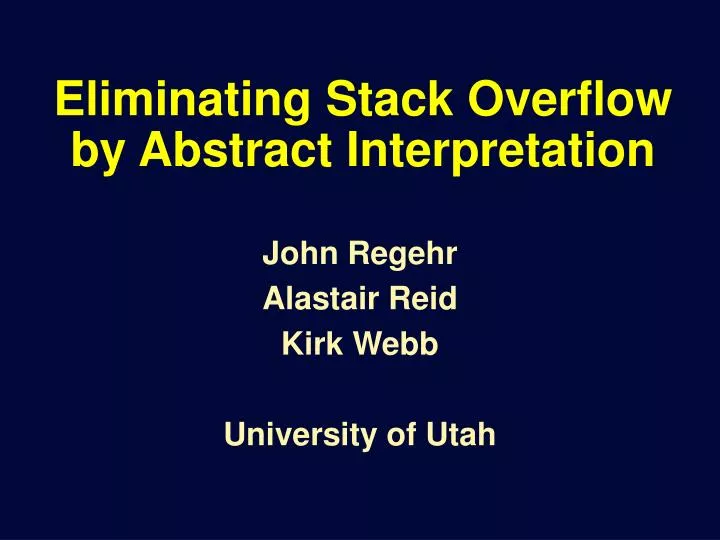 eliminating stack overflow by abstract interpretation