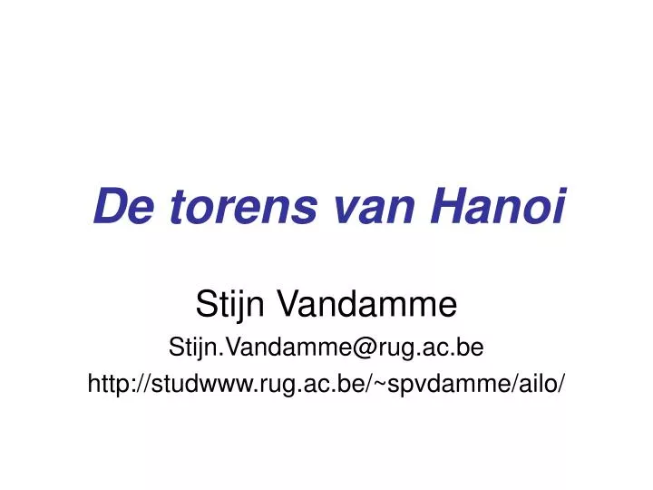 de torens van hanoi