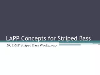 LAPP Concepts for Striped Bass