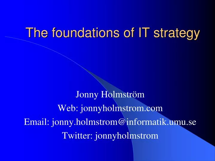 the foundations of it strategy