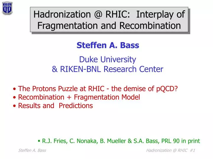 hadronization @ rhic interplay of fragmentation and recombination