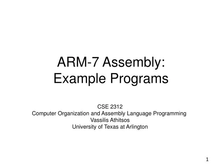 arm 7 assembly example programs