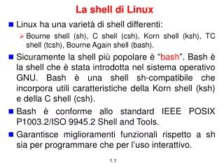 la shell di linux