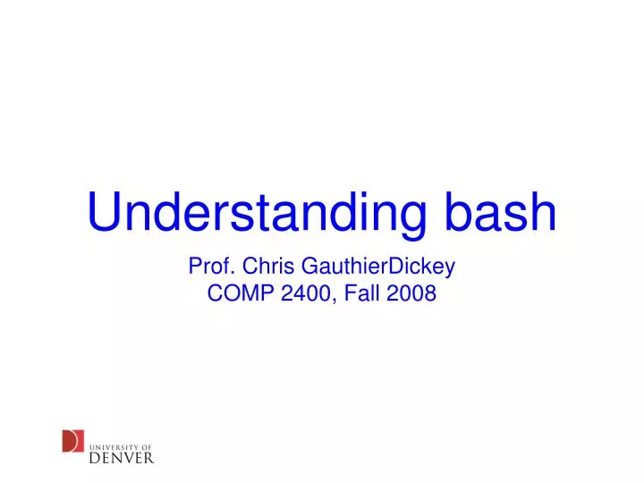 understanding bash
