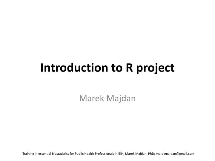 introduction to r project