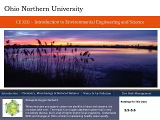 CE 3231 - Introduction to Environmental Engineering and Science