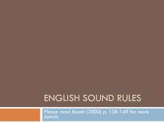 English Sound rules