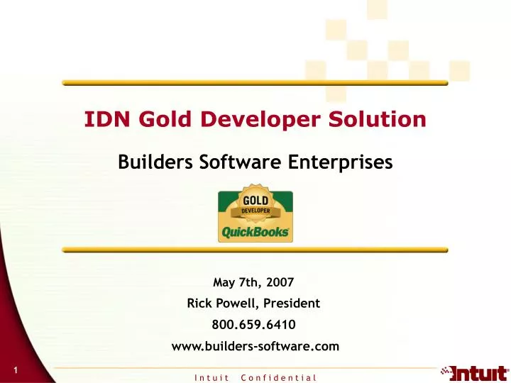 idn gold developer solution