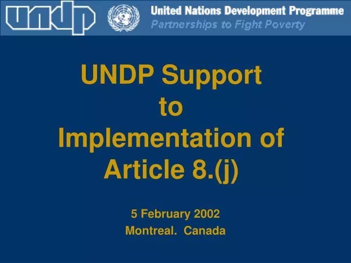 undp support to implementation of article 8 j