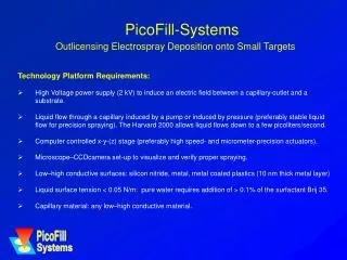 PicoFill-Systems Outlicensing Electrospray Deposition onto Small Targets