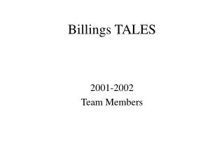 Billings TALES