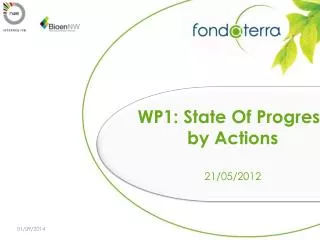 WP1: State Of Progress by Actions 21/05/2012