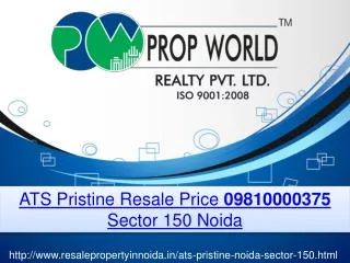 ATS Pristine Resale Price 09810000375 Sector 150 Noida