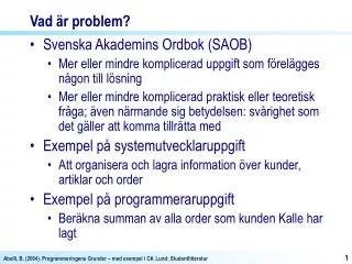 vad r problem