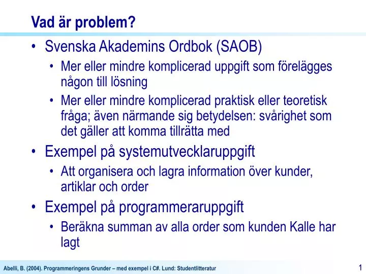 vad r problem