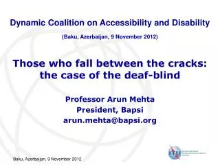 Those who fall between the cracks: the case of the deaf-blind