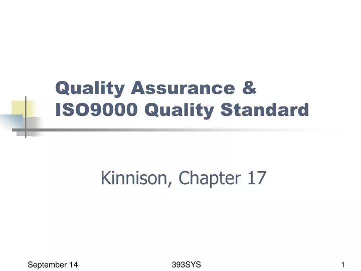 quality assurance iso9000 quality standard