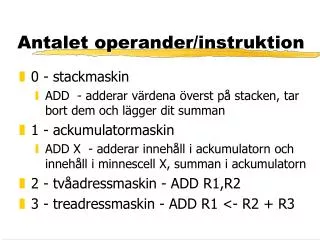 antalet operander instruktion