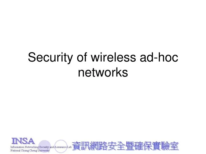 security of wireless ad hoc networks
