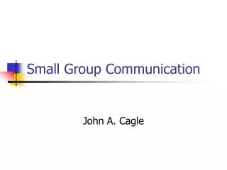 Small Group Communication