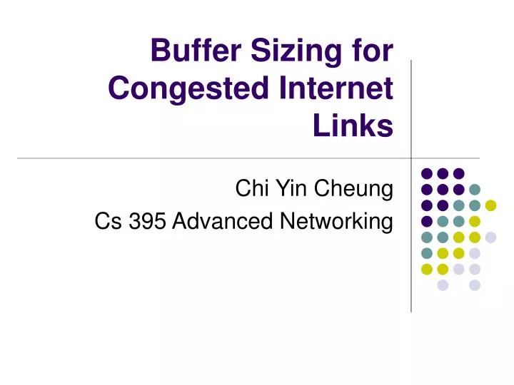 buffer sizing for congested internet links