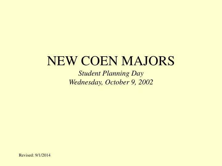 new coen majors student planning day wednesday october 9 2002