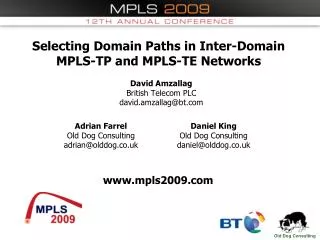 Selecting Domain Paths in Inter-Domain MPLS-TP and MPLS-TE Networks
