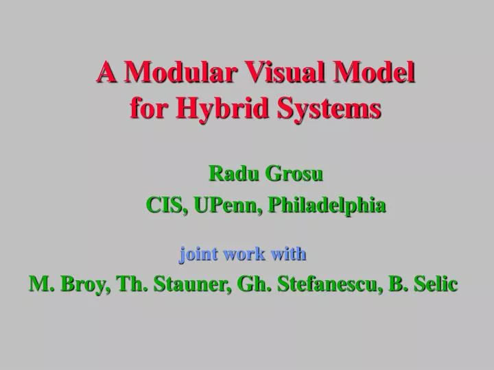 a modular visual model for hybrid systems