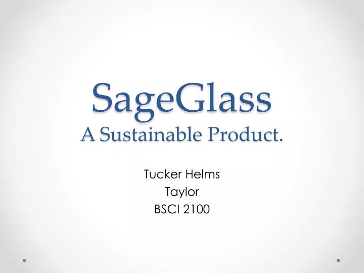 sageglass a sustainable product