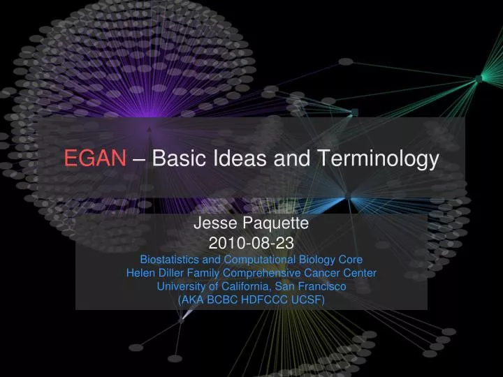 egan basic ideas and terminology