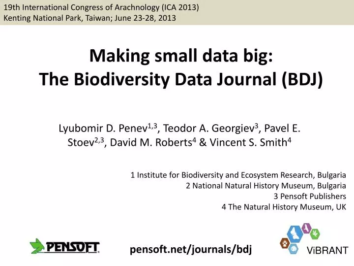 making small data big the biodiversity data journal bdj