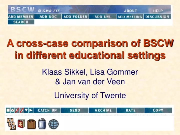 a cross case comparison of bscw in different educational settings
