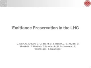 Emittance Preservation in the LHC