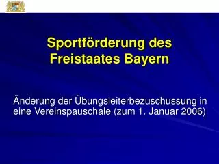 sportf rderung des freistaates bayern