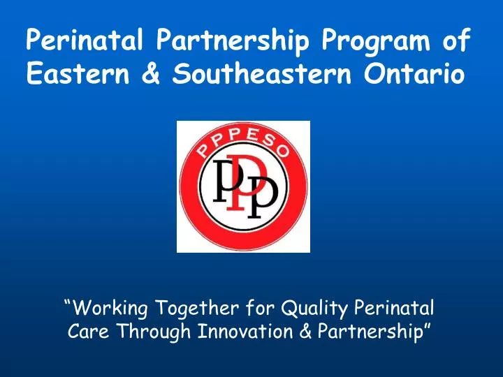 perinatal partnership program of eastern southeastern ontario